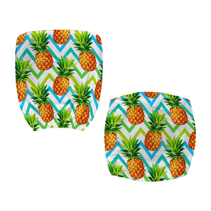 Teal Zig Zag Pineapple Pattern Print Office Chair Cover