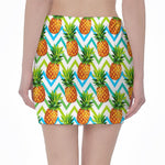 Teal Zig Zag Pineapple Pattern Print Pencil Mini Skirt