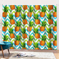 Teal Zig Zag Pineapple Pattern Print Pencil Pleat Curtains