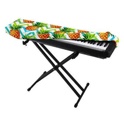 Teal Zig Zag Pineapple Pattern Print Piano Keyboard Cover
