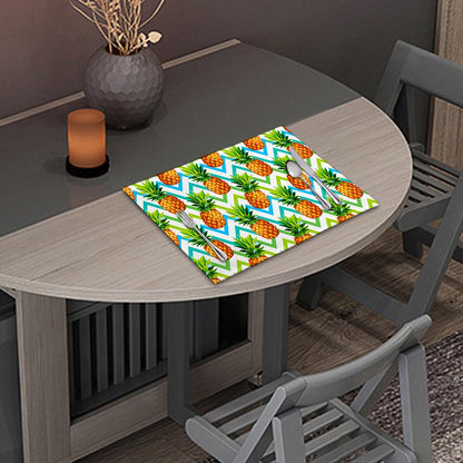 Teal Zig Zag Pineapple Pattern Print Placemat