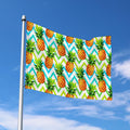Teal Zig Zag Pineapple Pattern Print Polyester Flag