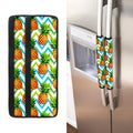 Teal Zig Zag Pineapple Pattern Print Refrigerator Handle Covers