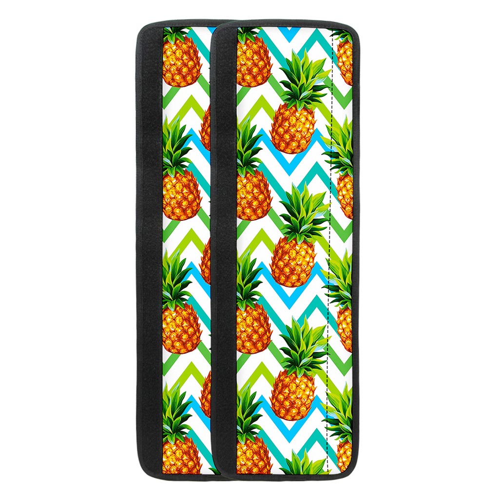 Teal Zig Zag Pineapple Pattern Print Refrigerator Handle Covers