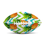 Teal Zig Zag Pineapple Pattern Print Rugby Ball
