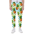 Teal Zig Zag Pineapple Pattern Print Joggers