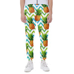 Teal Zig Zag Pineapple Pattern Print Scuba Joggers