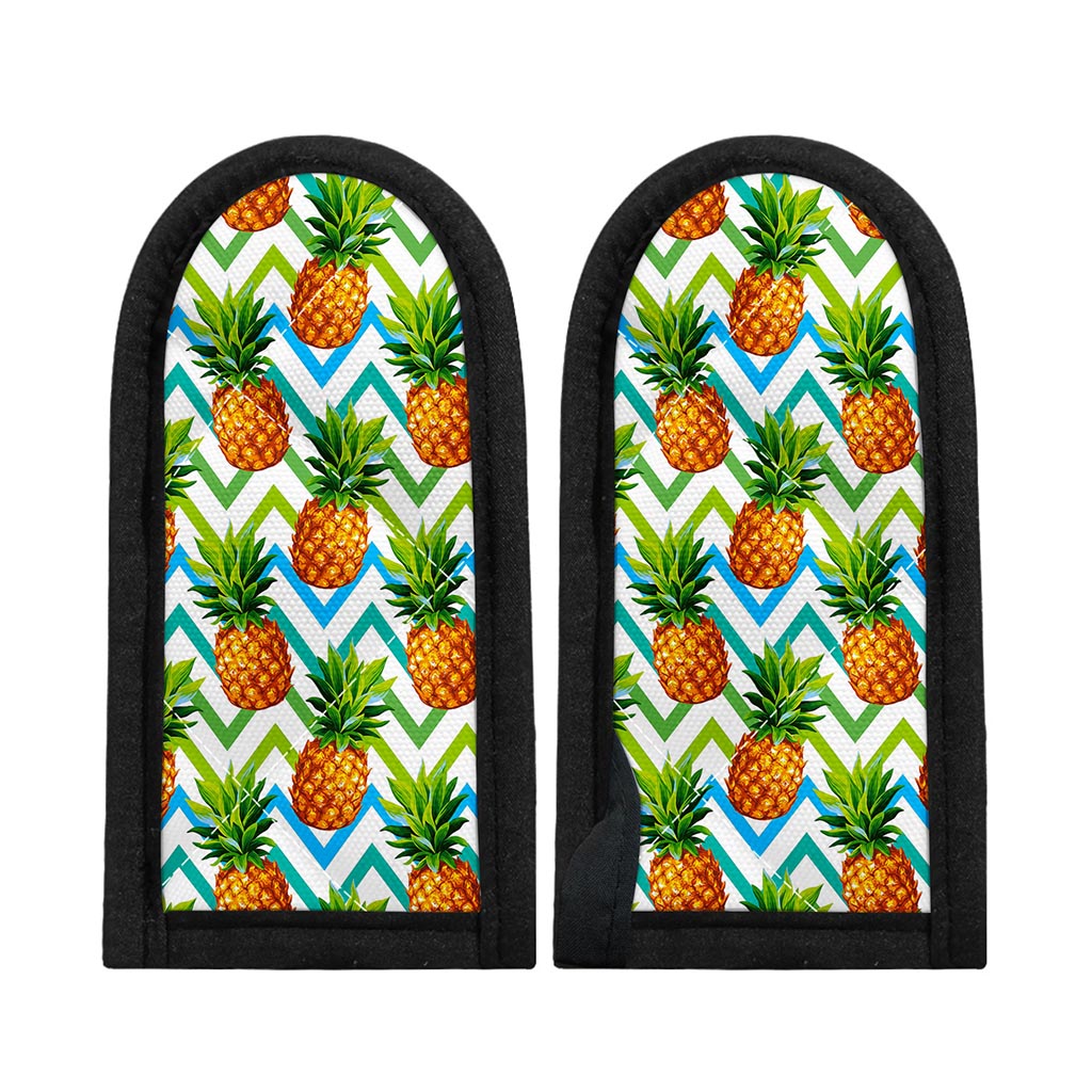 Teal Zig Zag Pineapple Pattern Print Skillet Handle Cover