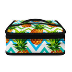 Teal Zig Zag Pineapple Pattern Print Small Lunch Bag