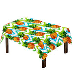 Teal Zig Zag Pineapple Pattern Print Tablecloth