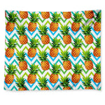 Teal Zig Zag Pineapple Pattern Print Tapestry