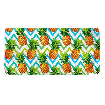Teal Zig Zag Pineapple Pattern Print Towel