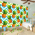 Teal Zig Zag Pineapple Pattern Print Wall Sticker