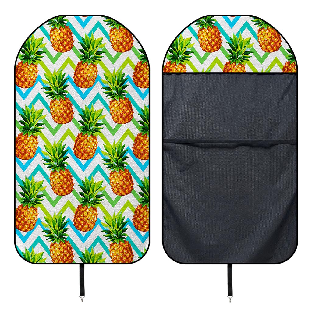 Teal Zig Zag Pineapple Pattern Print Waterproof Car Seat Cover