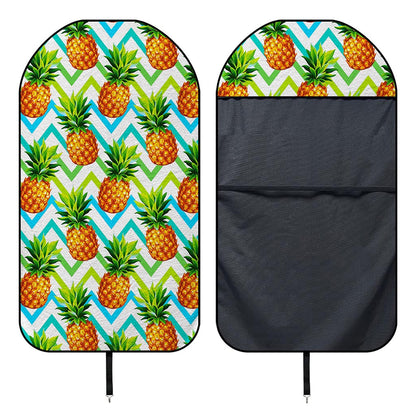 Teal Zig Zag Pineapple Pattern Print Waterproof Car Seat Cover