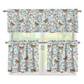 Teddy Bear Doctor Pattern Print 3 Piece Kitchen Curtains