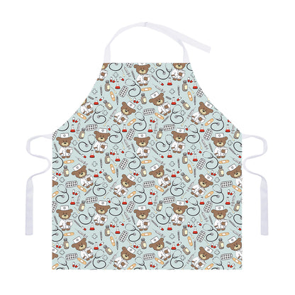 Teddy Bear Doctor Pattern Print Adjustable Apron