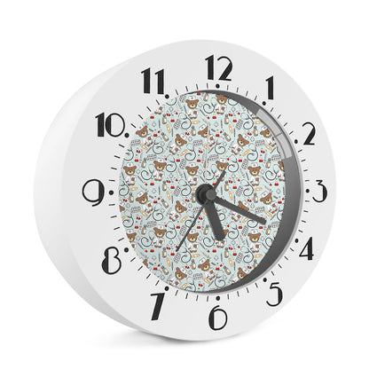 Teddy Bear Doctor Pattern Print Alarm Clock