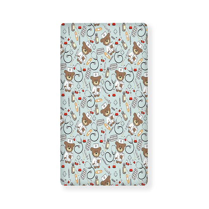 Teddy Bear Doctor Pattern Print Baby Crib Sheet