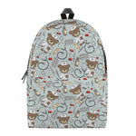 Teddy Bear Doctor Pattern Print Backpack