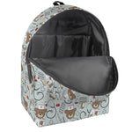 Teddy Bear Doctor Pattern Print Backpack