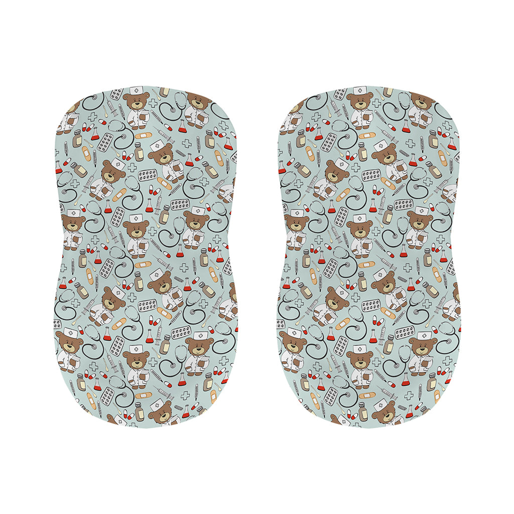 Teddy Bear Doctor Pattern Print Bar Stool Covers
