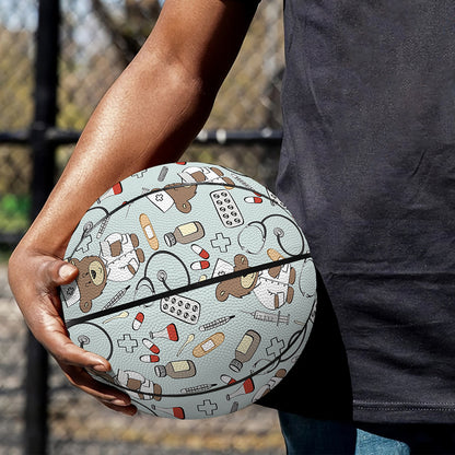 Teddy Bear Doctor Pattern Print Basketball