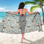 Teddy Bear Doctor Pattern Print Beach Sarong Wrap