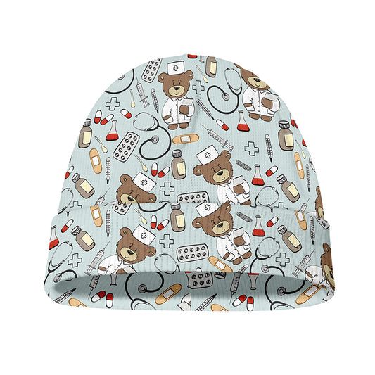 Teddy Bear Doctor Pattern Print Beanie