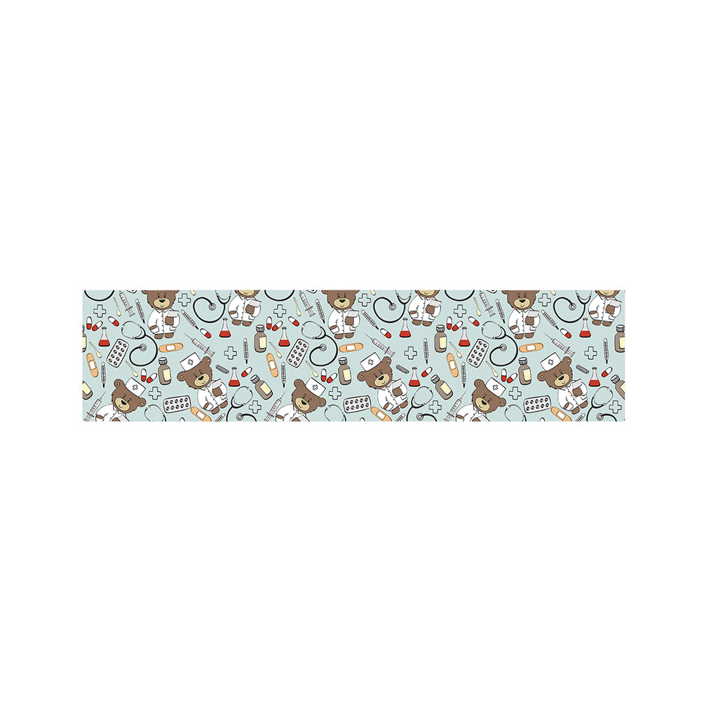 Teddy Bear Doctor Pattern Print Bed Runner