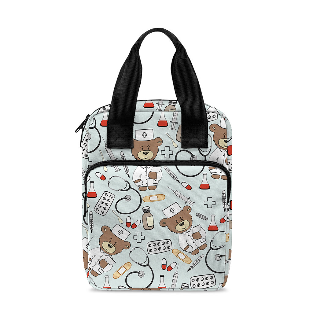 Teddy Bear Doctor Pattern Print Bible Tote Bag