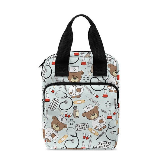 Teddy Bear Doctor Pattern Print Bible Tote Bag