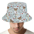 Teddy Bear Doctor Pattern Print Bucket Hat