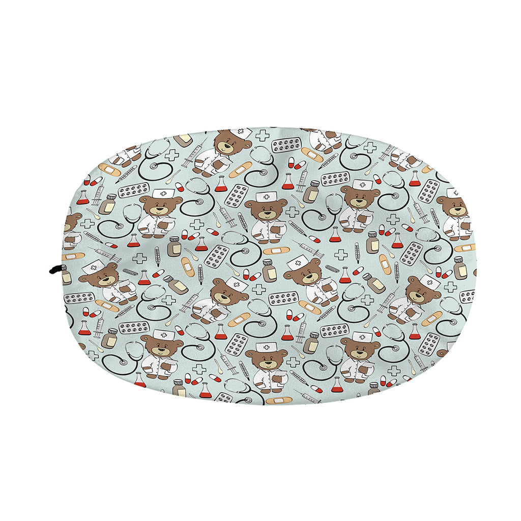 Teddy Bear Doctor Pattern Print Car Side Mirror Covers
