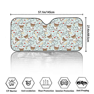 Teddy Bear Doctor Pattern Print Car Windshield Sun Shade