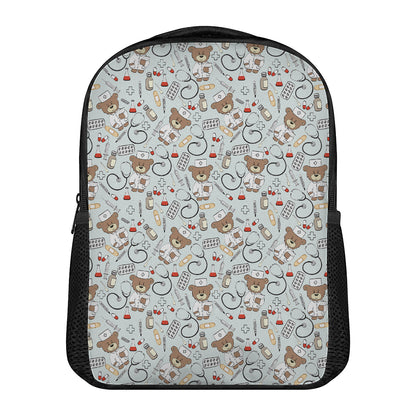 Teddy Bear Doctor Pattern Print Casual Backpack