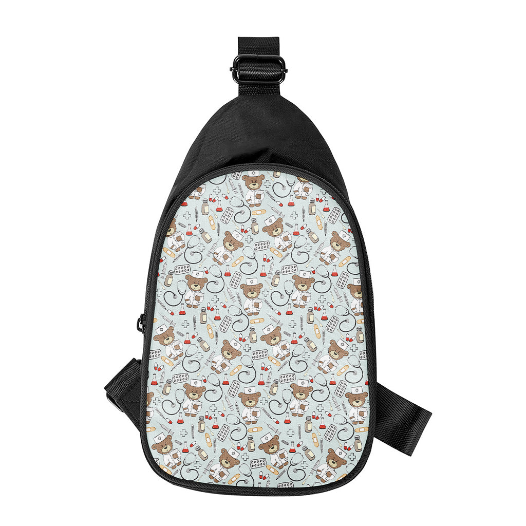 Teddy Bear Doctor Pattern Print Chest Bag