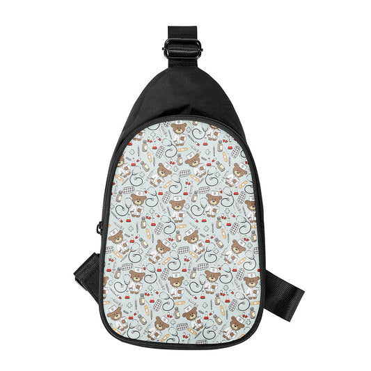 Teddy Bear Doctor Pattern Print Chest Bag