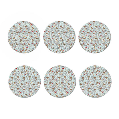 Teddy Bear Doctor Pattern Print Coaster Set