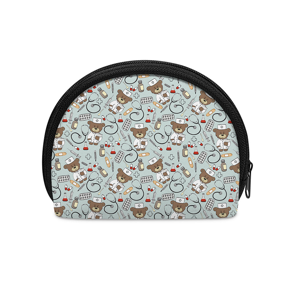 Teddy Bear Doctor Pattern Print Coin Purse