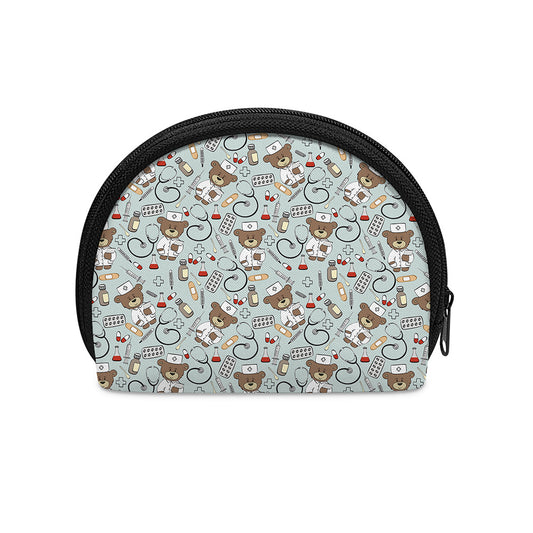 Teddy Bear Doctor Pattern Print Coin Purse