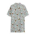 Teddy Bear Doctor Pattern Print Cotton Hawaiian Shirt
