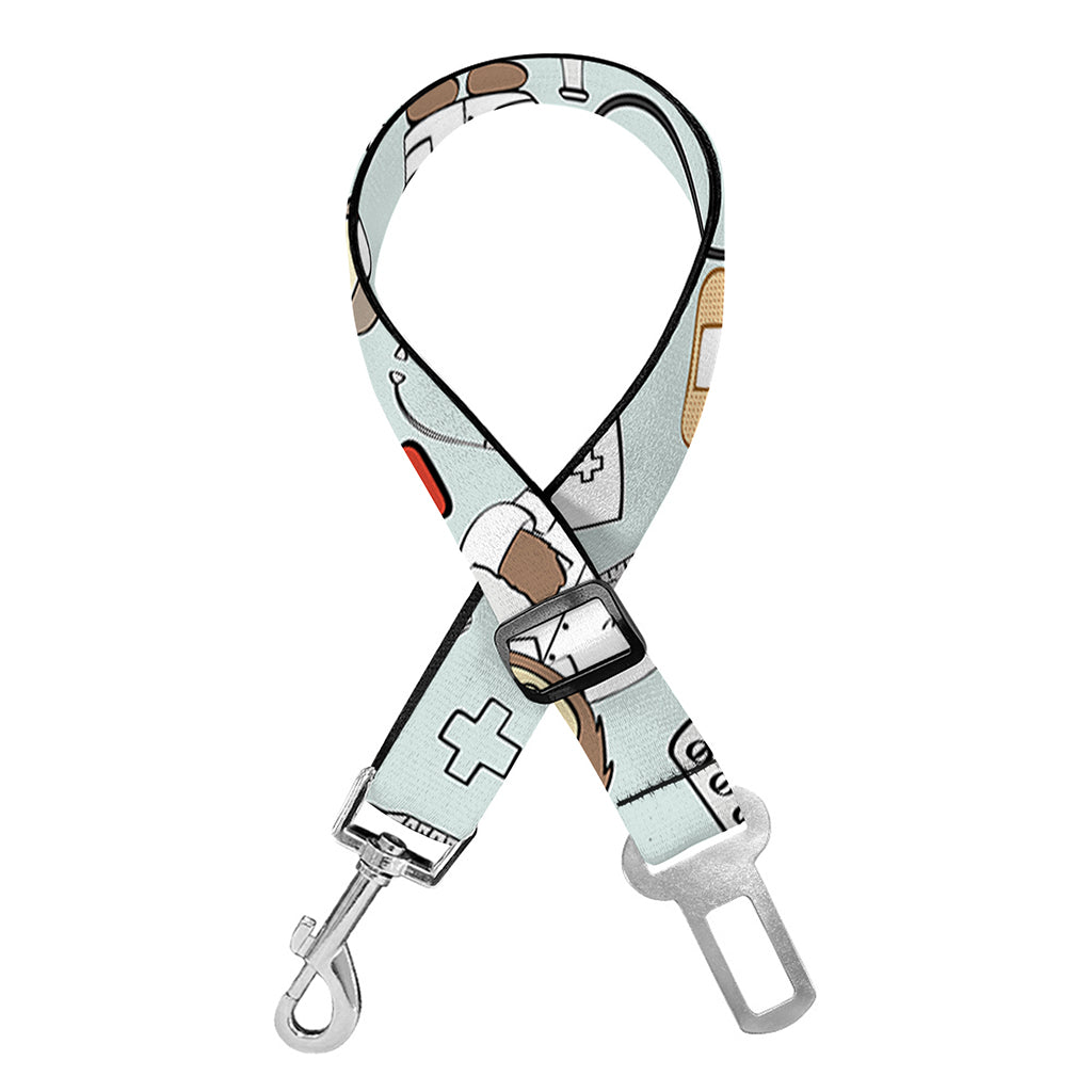 Teddy Bear Doctor Pattern Print Dog Seat Belt