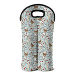 Teddy Bear Doctor Pattern Print Double Neoprene Wine Tote