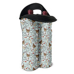 Teddy Bear Doctor Pattern Print Double Neoprene Wine Tote