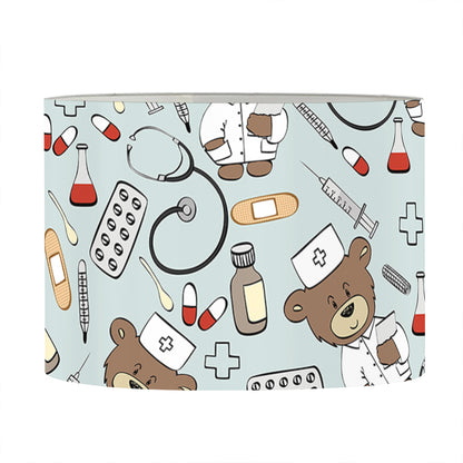 Teddy Bear Doctor Pattern Print Drum Lamp Shade