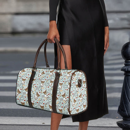 Teddy Bear Doctor Pattern Print Duffle Bag
