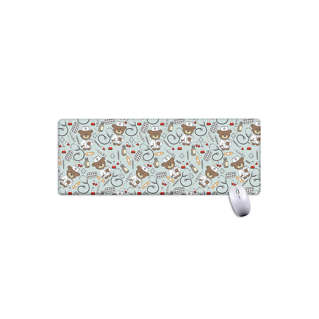 Teddy Bear Doctor Pattern Print Extended Mouse Pad