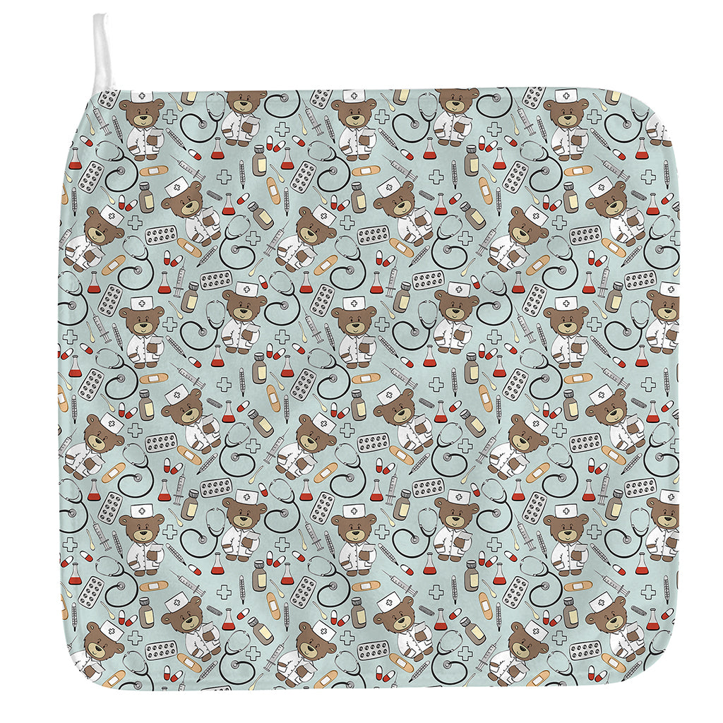 Teddy Bear Doctor Pattern Print Hand Towel
