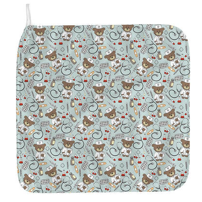Teddy Bear Doctor Pattern Print Hand Towel